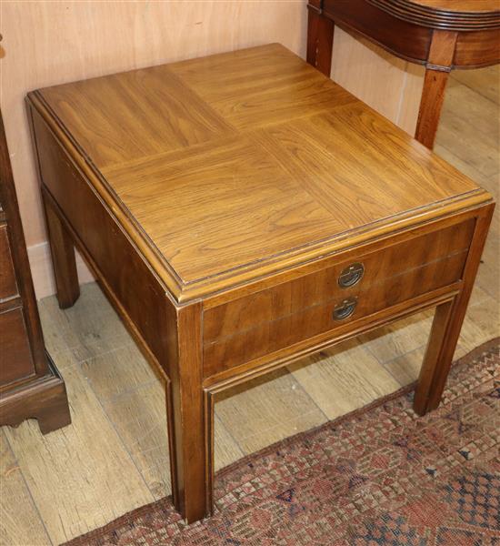 A pair of Drexel Accolade drawer occasional tables W.58.5cm